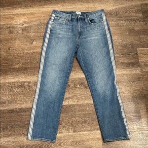 J. Crew Blue Jeans with White Side Stripes